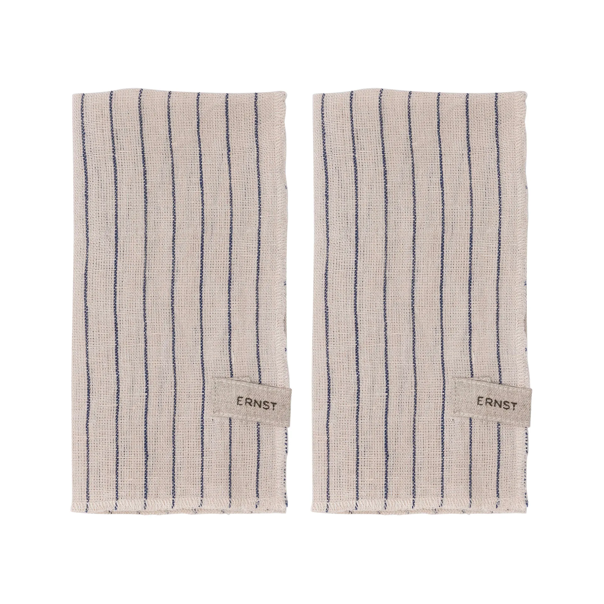 Ernst servetter 2-pack randig 40x40 cm, Blå-beige ERNST