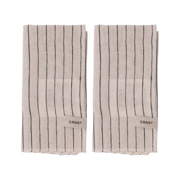 Läs mer om ERNST Ernst servetter 2-pack randig 40x40 cm Svart-beige
