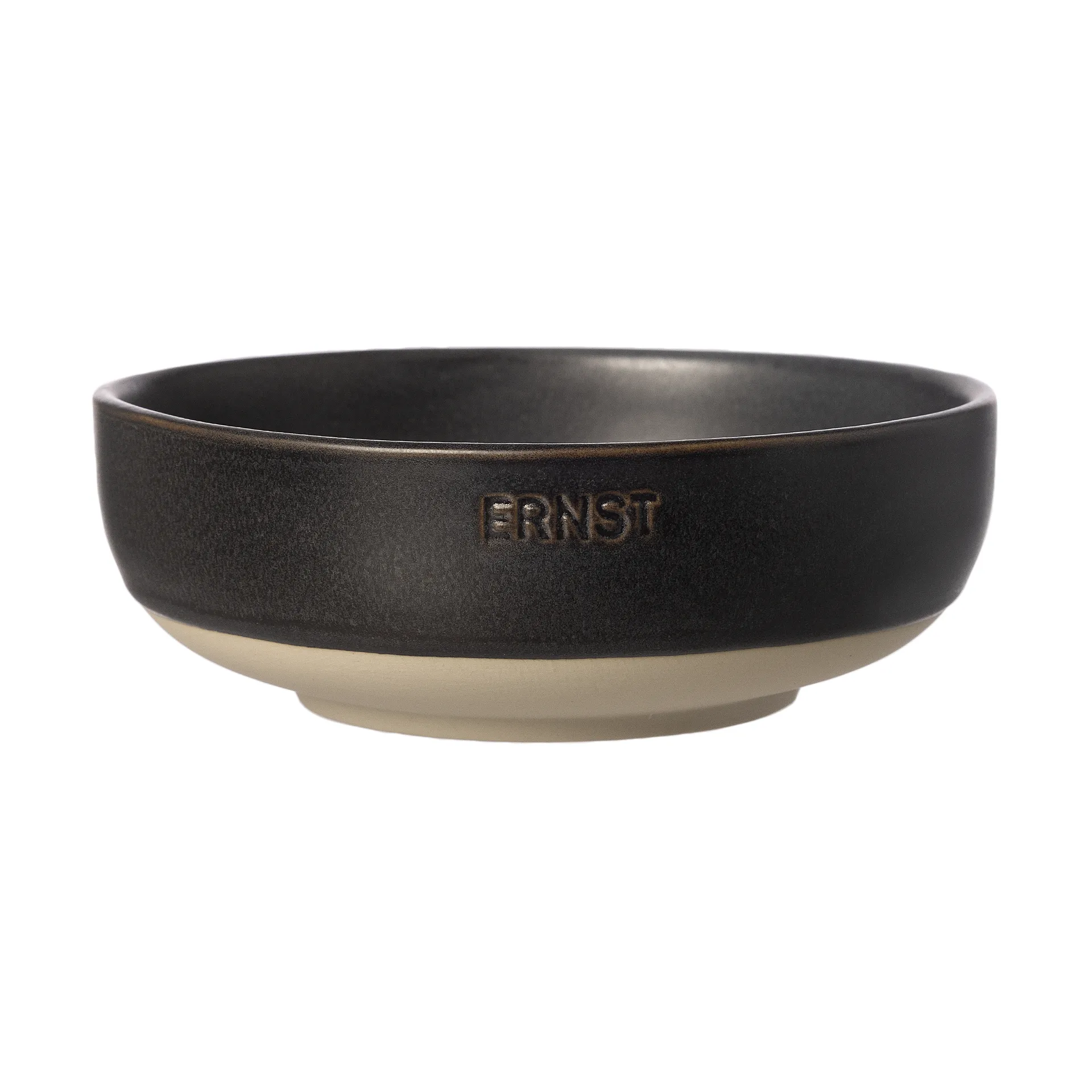 Ernst skål, Mattsvart-natur botten, Ø14 cm ERNST