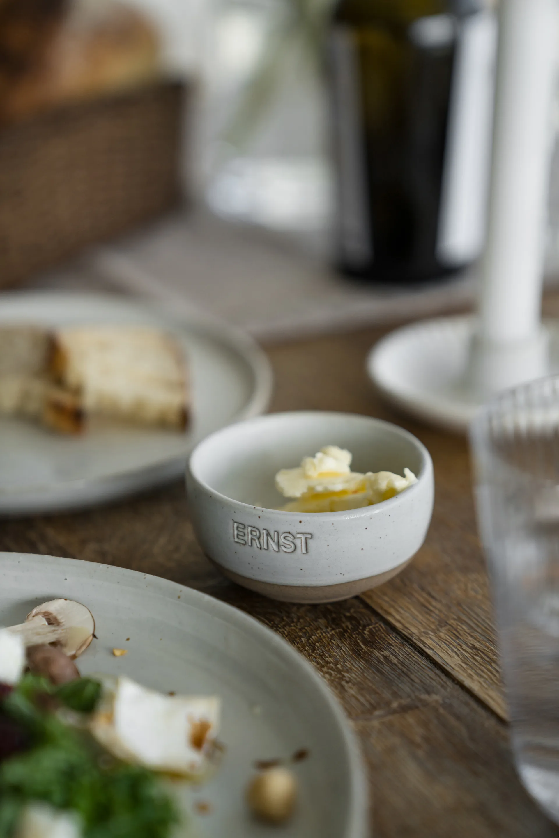 Ernst skål, Vit-natur botten, Ø8 cm ERNST