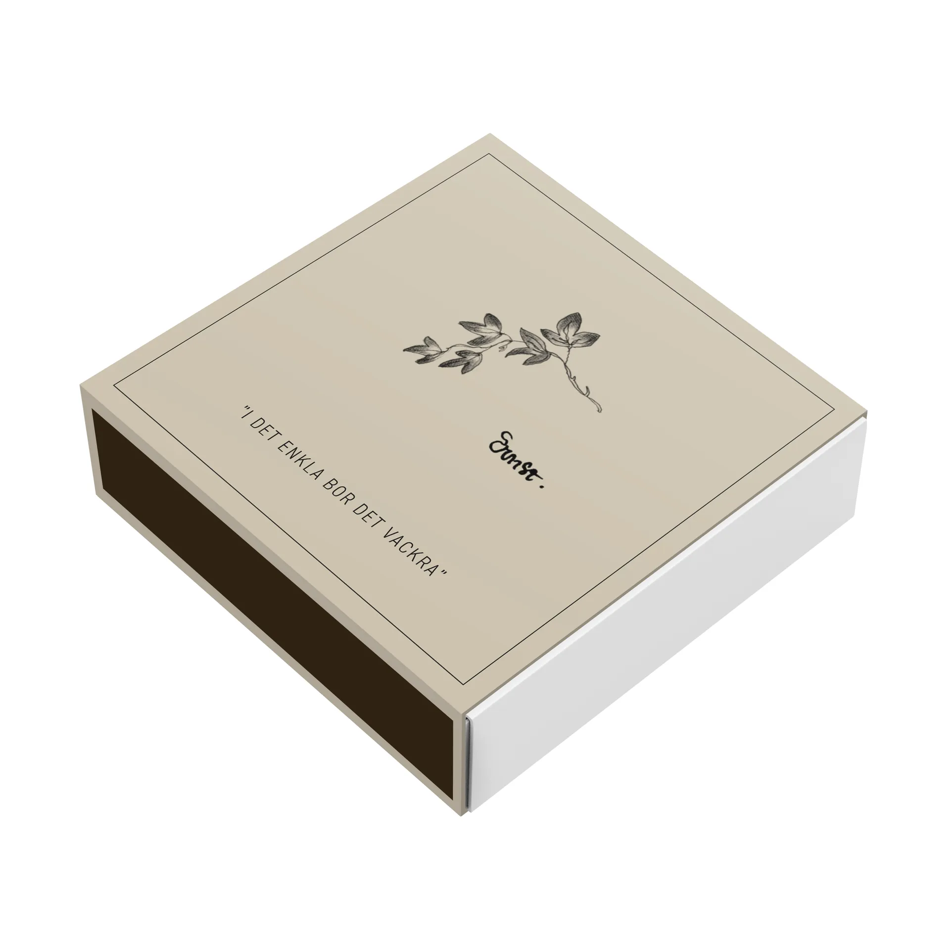 Ernst tändsticksask 11x11 cm, Kvist ERNST