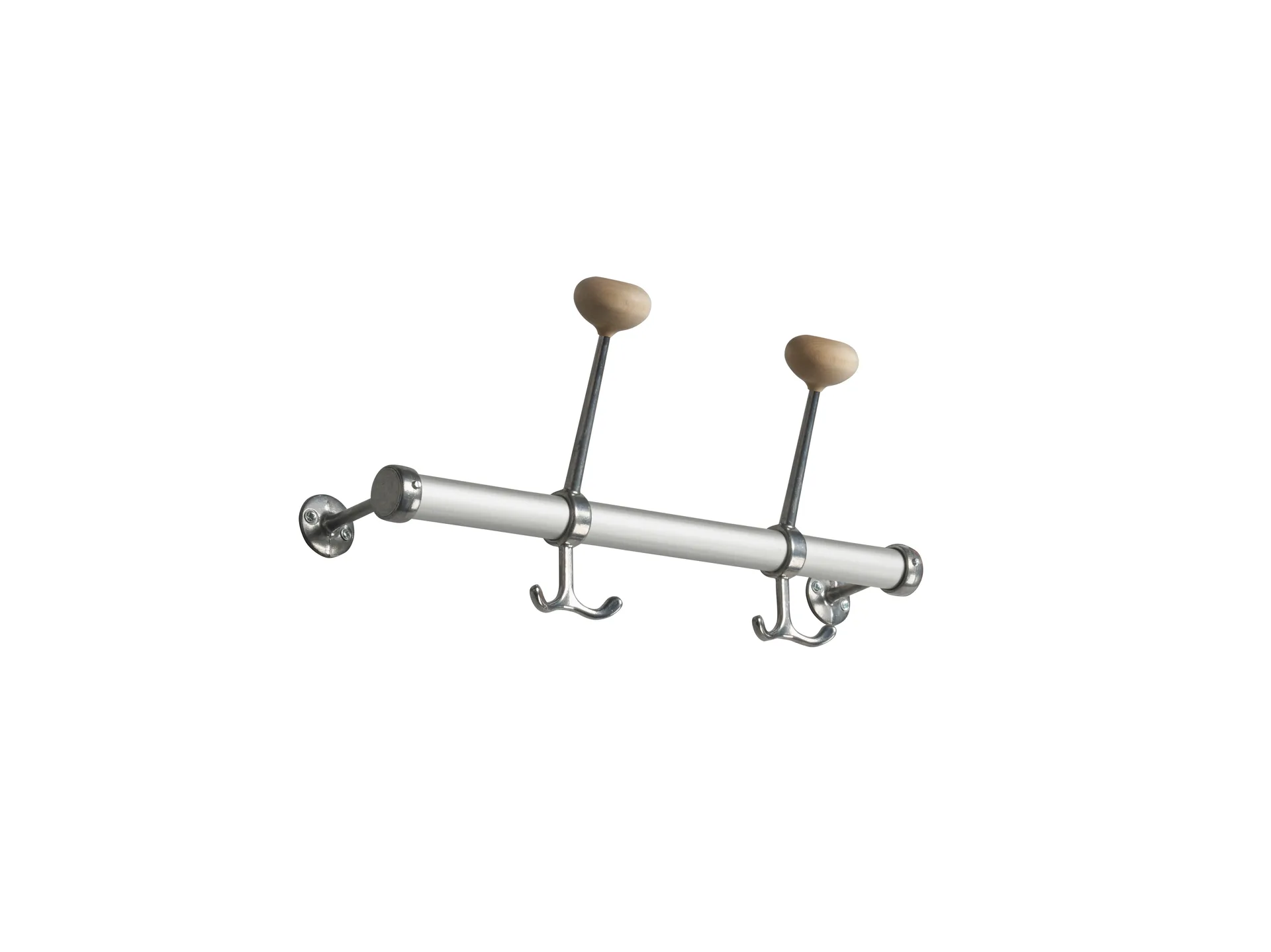 Gustav Hattkroklist 40 cm 2 krokar, Aluminium-svart Essem Design