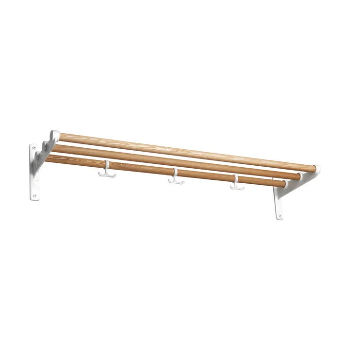 Nostalgi hatt-/skohylla - Ask-vit, 100 cm - Essem Design