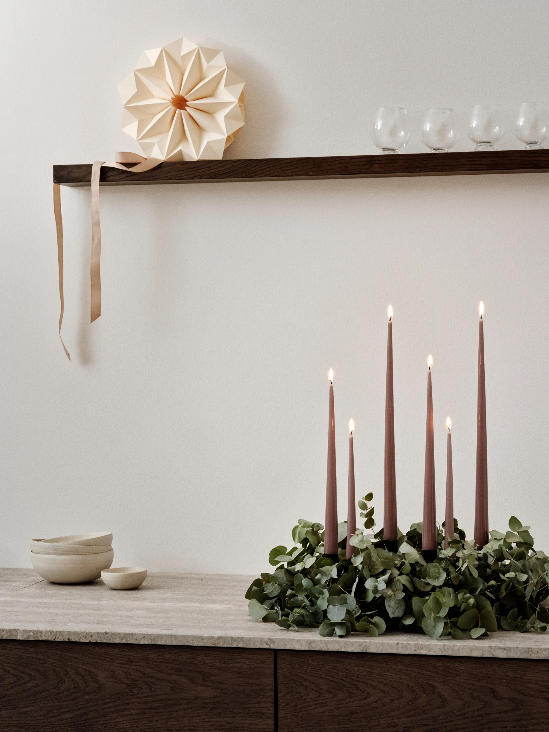 ester & erik ljus lackad 4-pack, Winter rose 84, 32 cm ester & erik