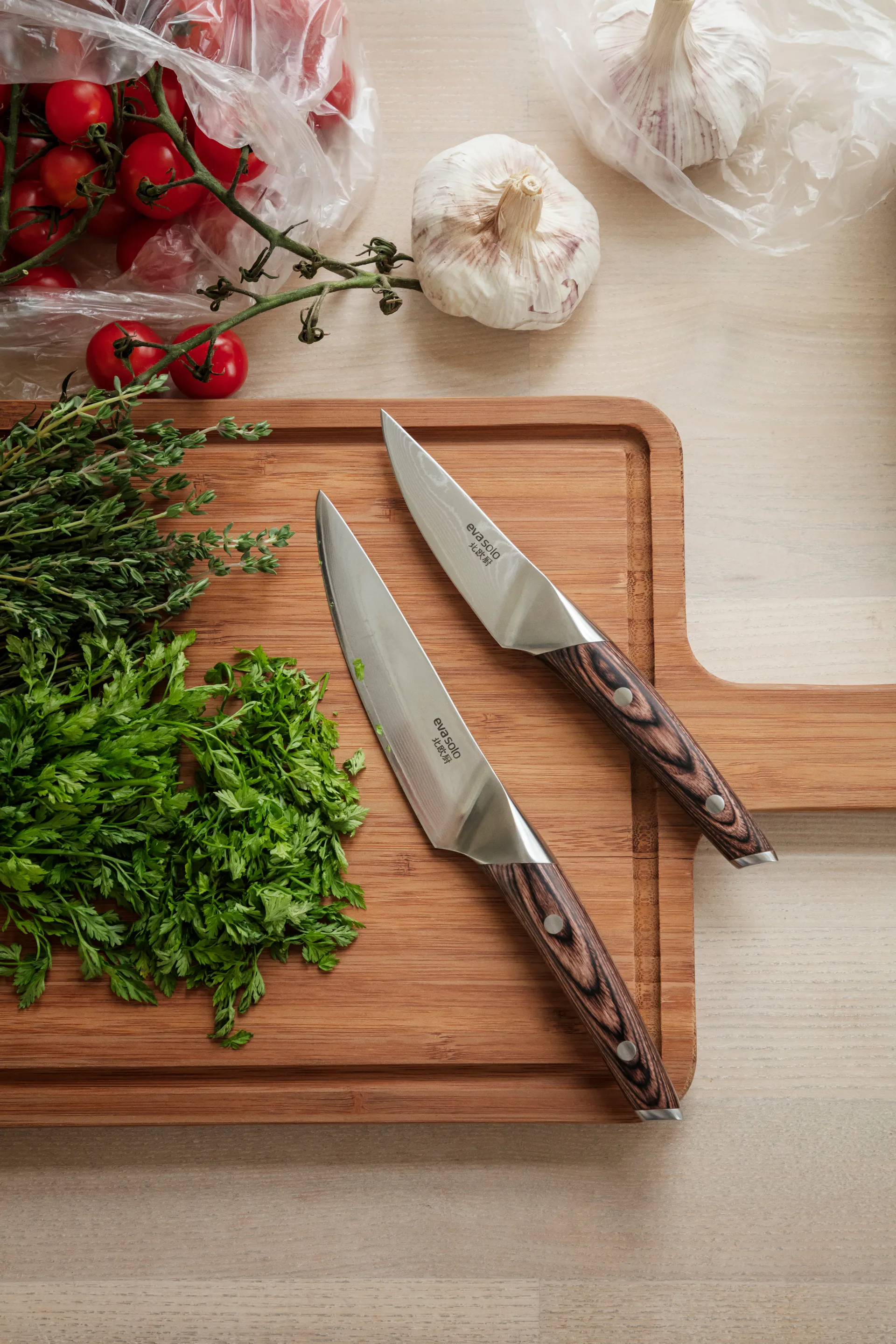 Nordic Kitchen grönsakskniv 13 cm, Damaskusstål Eva Solo