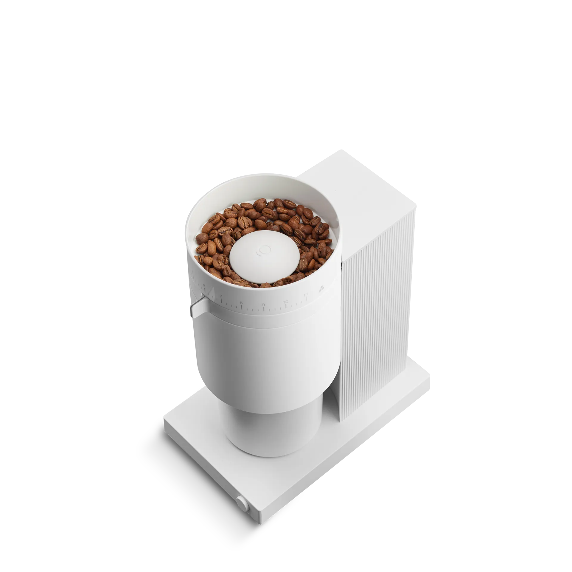 Opus Conical Burr elektrisk kaffekvarn, Matte white Fellow