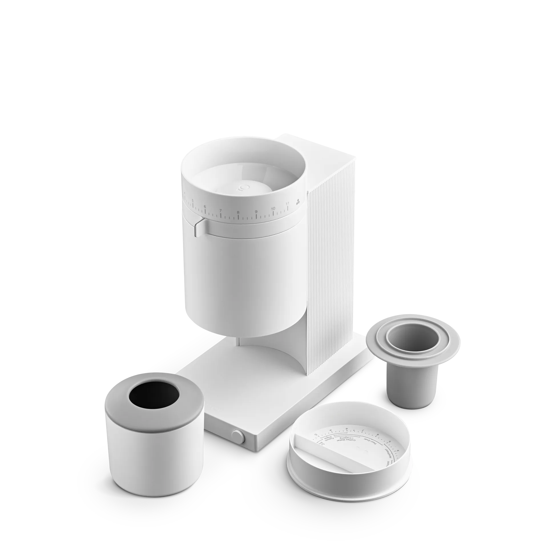 Opus Conical Burr elektrisk kaffekvarn, Matte white Fellow