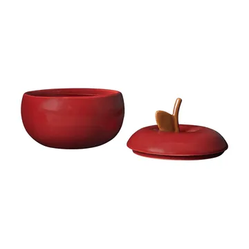 Apple keramikskål med lock - Deep red, Ø9,5 cm - Ferm Living