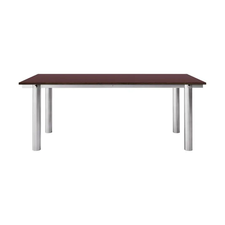 Atura matbord - Brushed stainless steel-burgundy, 90x200 cm - Ferm Living
