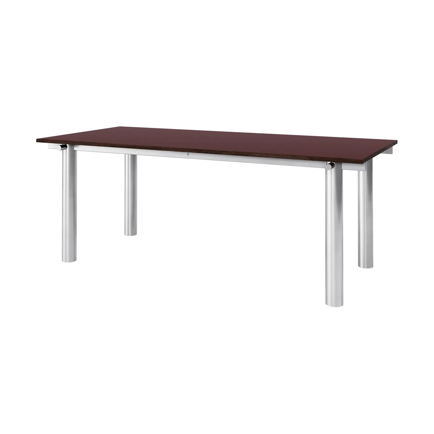 Atura matbord, Brushed stainless steel-burgundy, 90x200 cm Ferm Living
