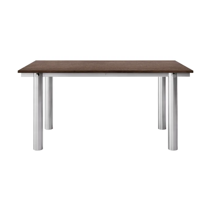 Atura matbord - Brushed stainless steel-dark stained oak, 90x160 cm - Ferm Living