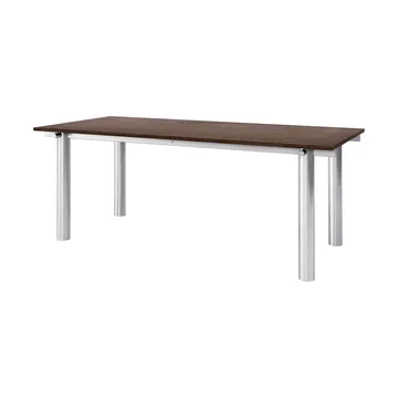 Atura matbord - Brushed stainless steel-dark stained oak, 90x200 cm - Ferm Living