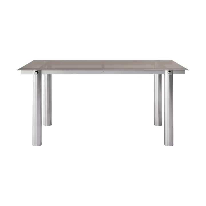 Atura matbord - Brushed stainless steel-dark tinted glass, 90x160 cm - Ferm Living