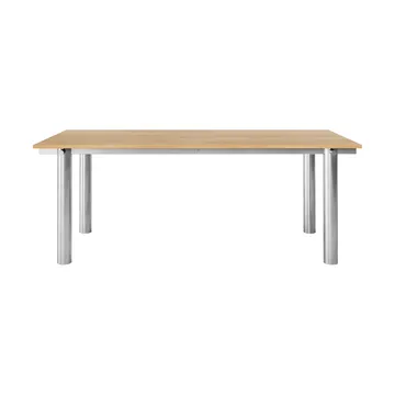 Atura matbord - Brushed stainless steel-natural oak, 90x200 cm - Ferm Living