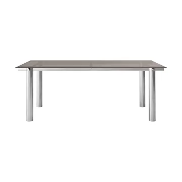 Atura matbord - Brushed Stainless Steel/Dark Tinted Glass, 90x200 cm - Ferm Living