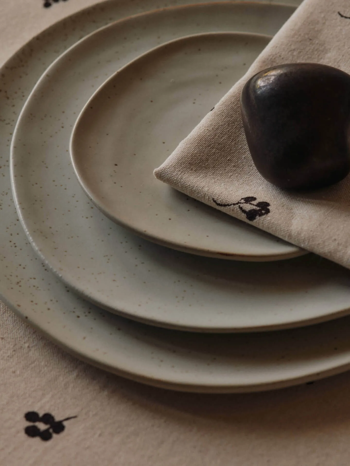 Baies bomullsservett 40x40 cm 4-pack, Natural-dark chocolate Ferm Living