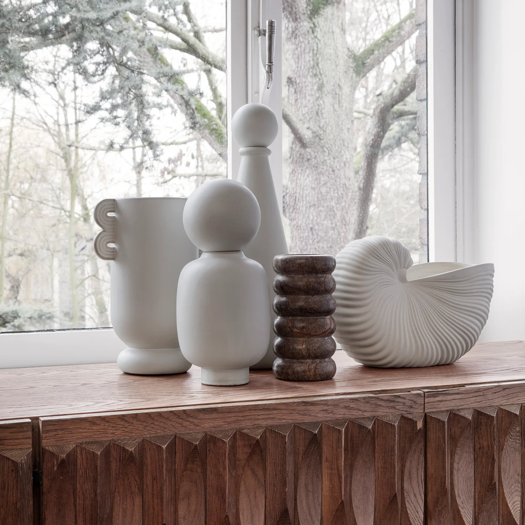 Bendum vas, Brun marmor Ferm Living