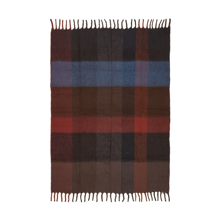 Blur mohair pläd - Dark chocolate-oxide red, 130x170 cm - Ferm Living