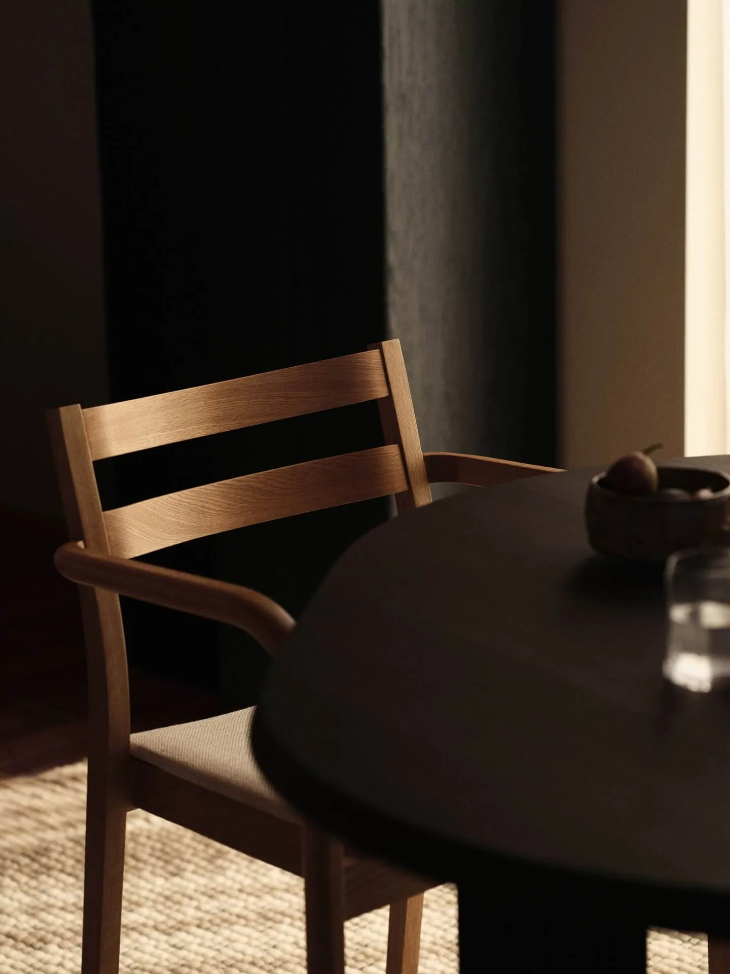 Boda karmstol, Klädd sits, natural oak-off-white Ferm Living