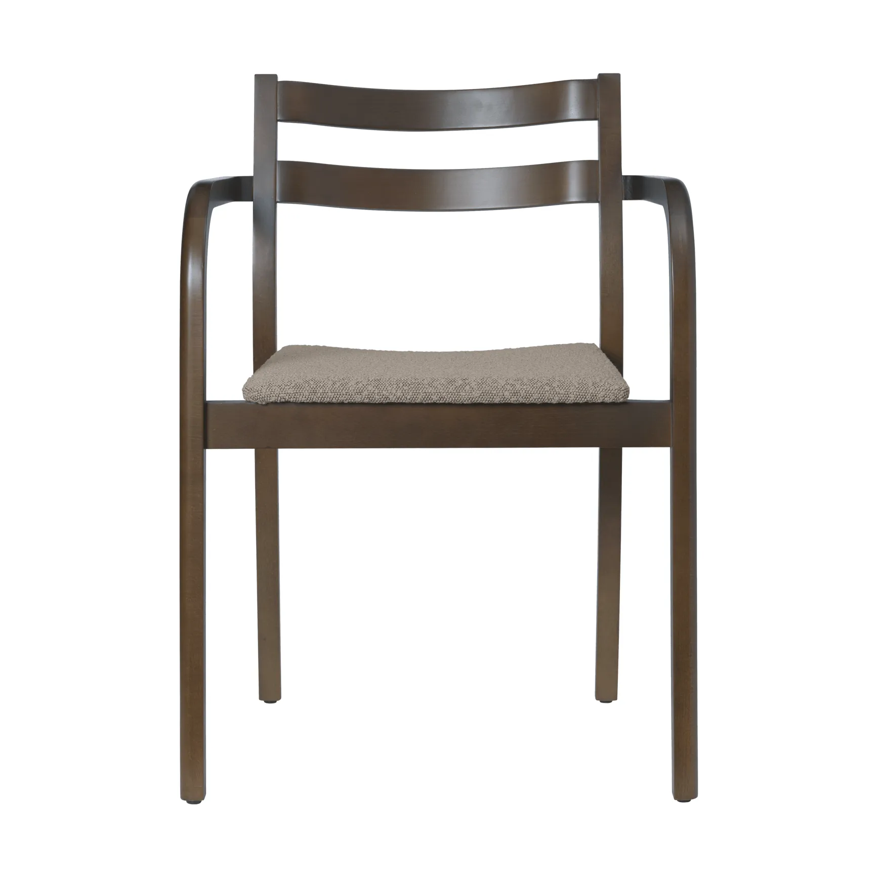 Boda karmstol, Klädd sits rugged bouclé, dark stained-natural Ferm Living
