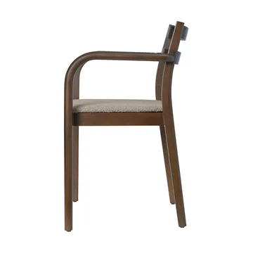 Boda karmstol - Klädd sits rugged bouclé, dark stained-natural - Ferm Living