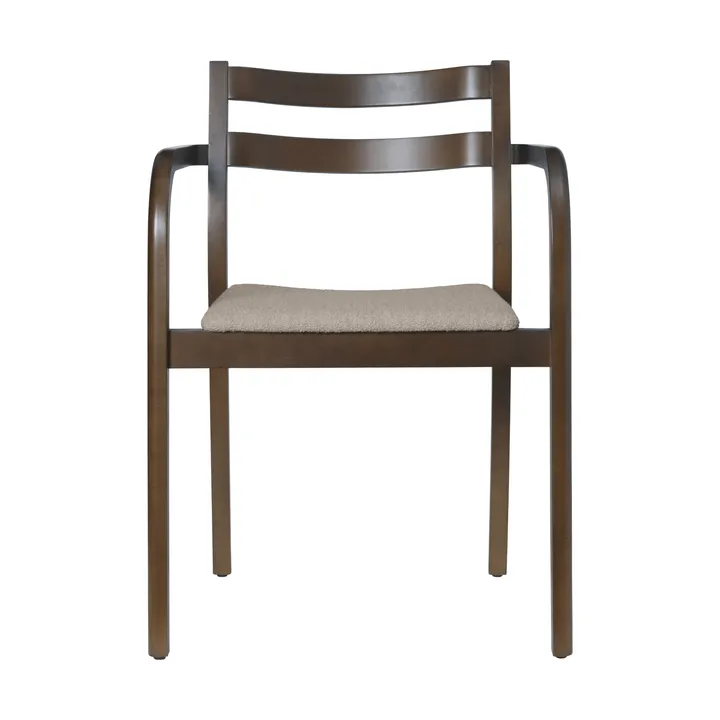 Boda karmstol - Klädd sits soft bouclé, dark stained beech-natural - Ferm Living