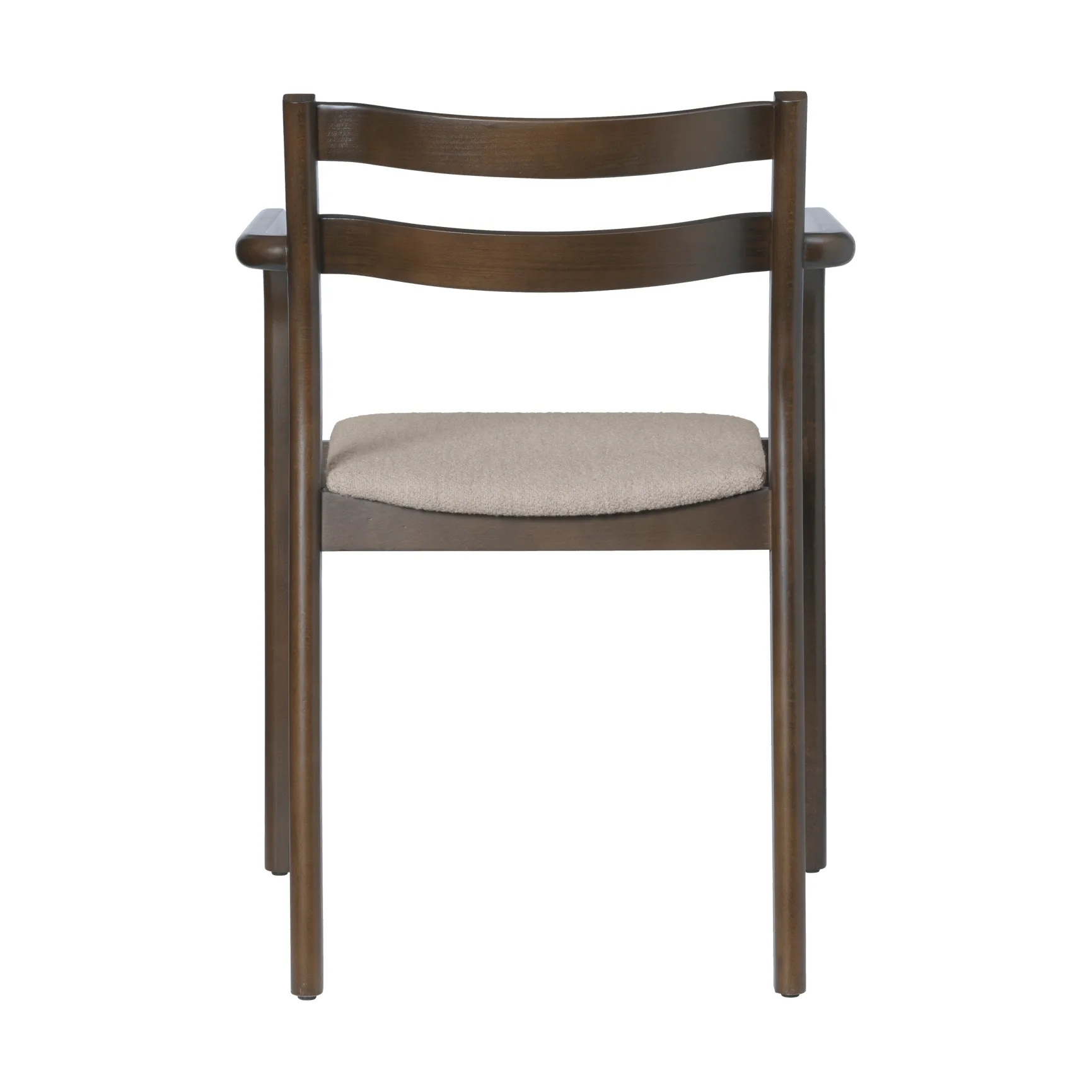 Boda karmstol, Klädd sits soft bouclé, dark stained beech-natural Ferm Living