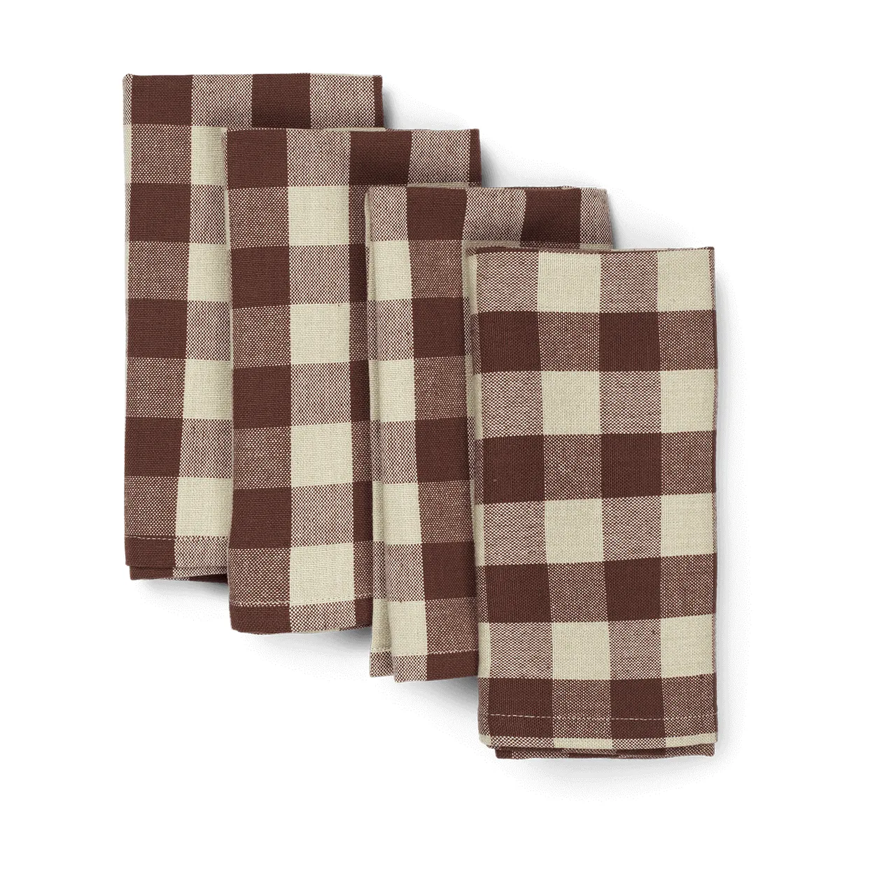 Ferm Living Bothy Check bomullsservett 40×40 cm 4-pack Cinnamon-grey green