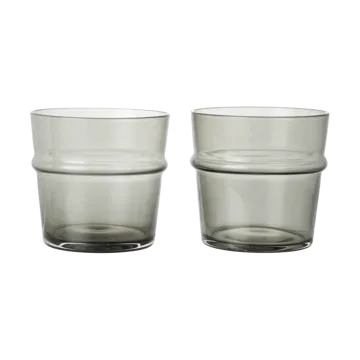 Ferm Living Boya dricksglas lågt 30 cl 2-pack Smoked Grey