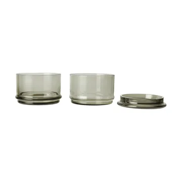 Boya stapelbara burkar - 2 delar, smoked grey - Ferm Living