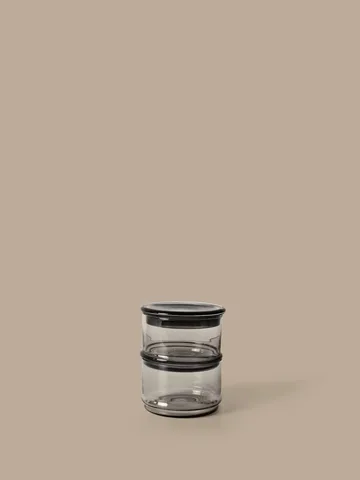 Boya stapelbara burkar - 2 delar, smoked grey - Ferm Living