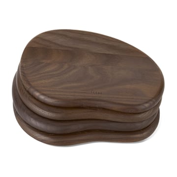 Ferm Living Cairn butter boards bricka 4 delar Dark Brown