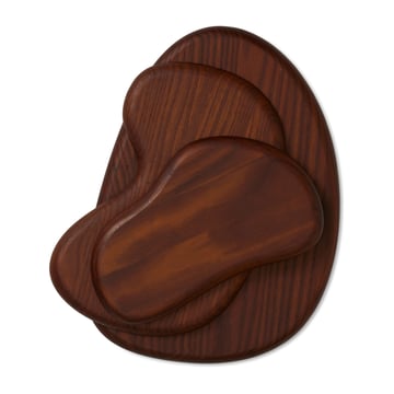 Ferm Living Cairn skärbräda 3 delar Dark Brown