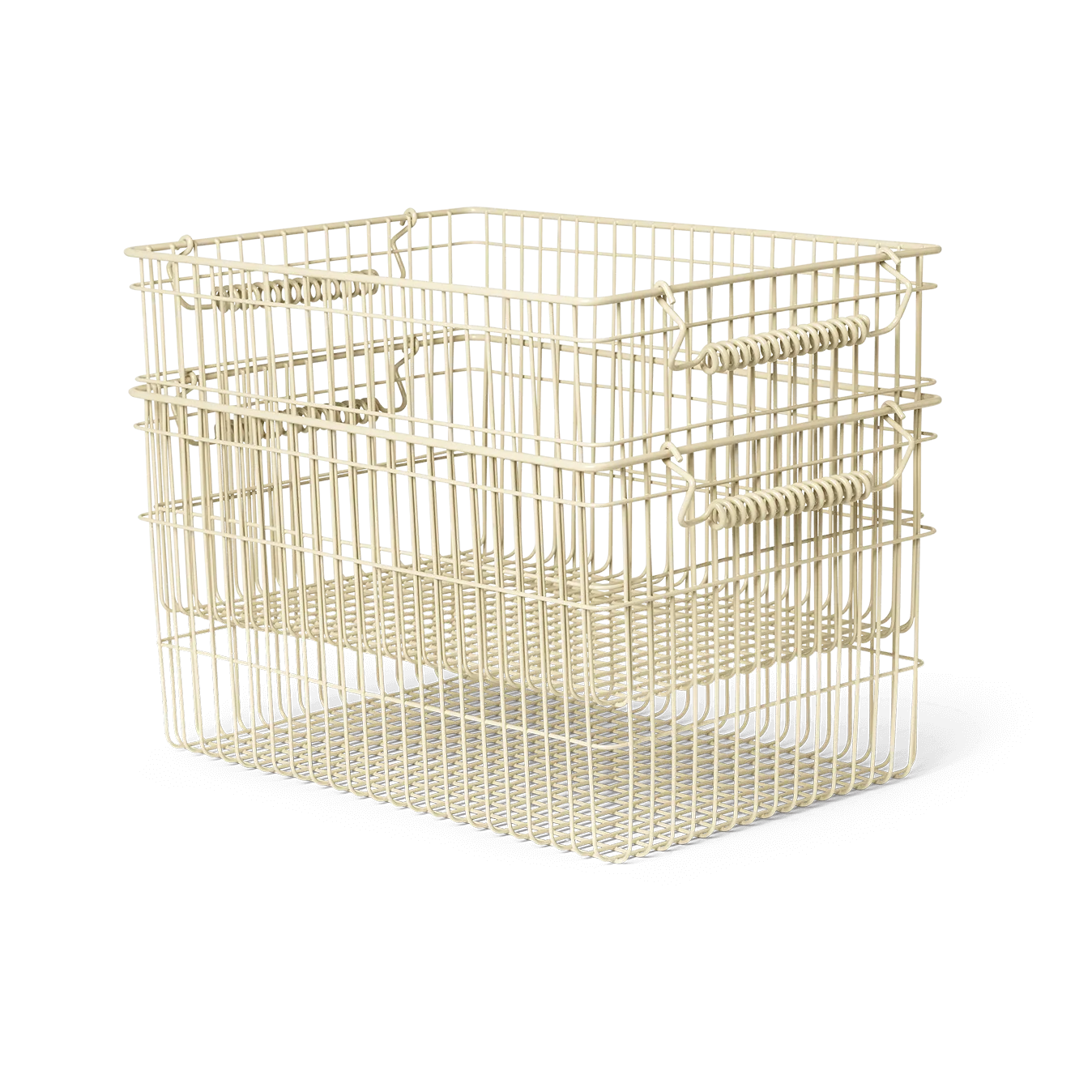 Ferm Living Cala stapelbar korg 2-pack Cashmere, 36,2x26,2x20,2 cm