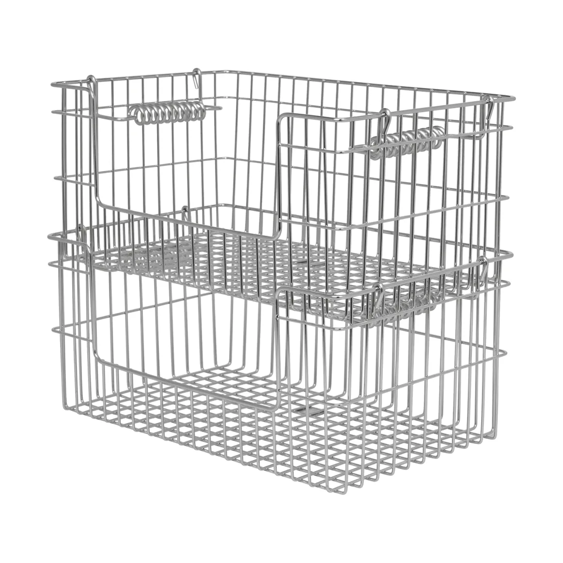 Cala stapelbar korg 2-pack, Stainless Steel, 28,7x18x13 cm Ferm Living