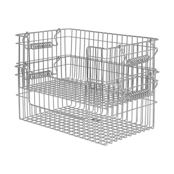 Cala stapelbar korg 2-pack - Stainless Steel, 28,7x18x13 cm - Ferm Living