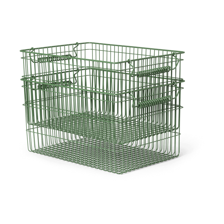 Cala stapelbar korg 2-pack - Verdant green - Ferm Living