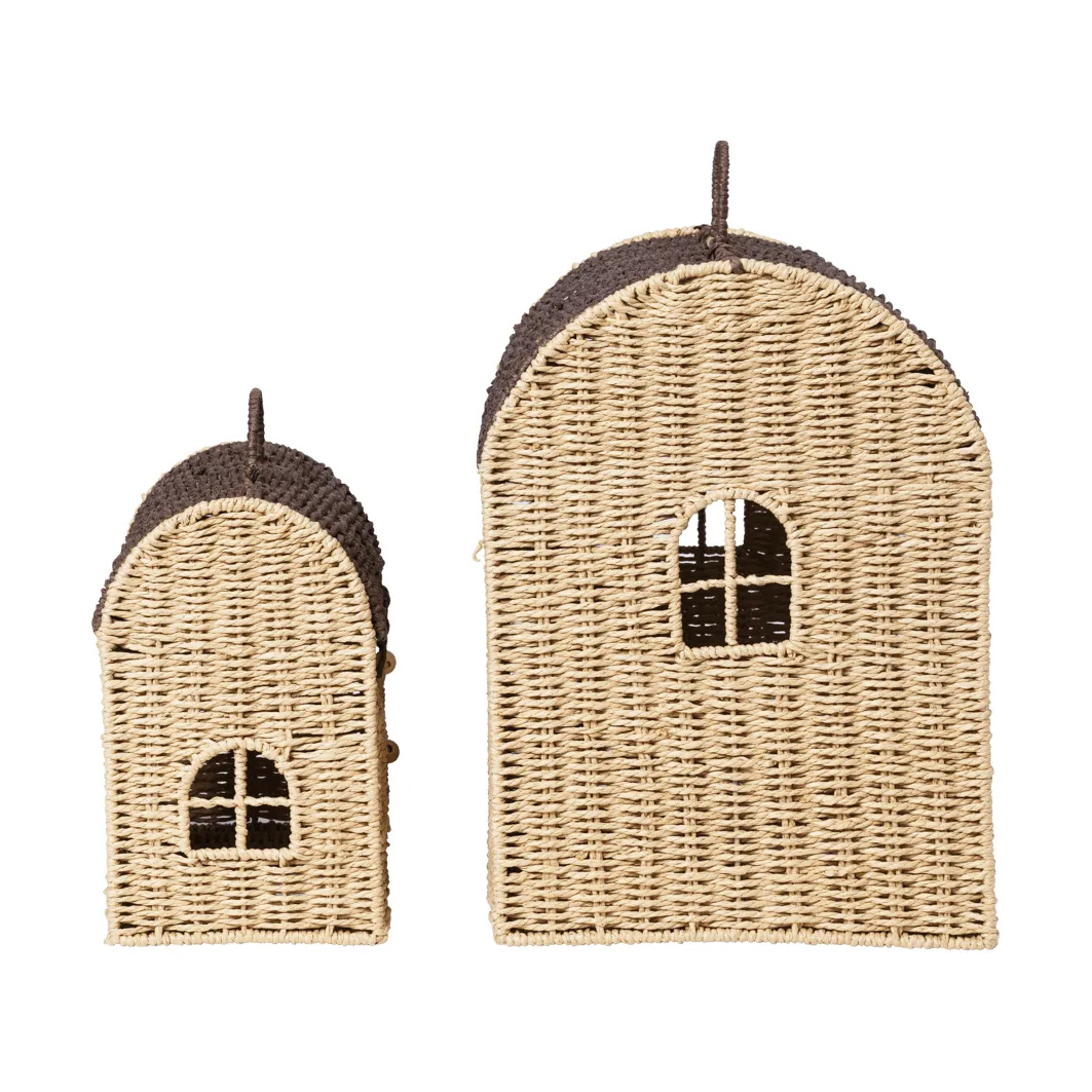 Casu husformade förvaringskorgar, 2 delar, Natural-dark brown Ferm Living