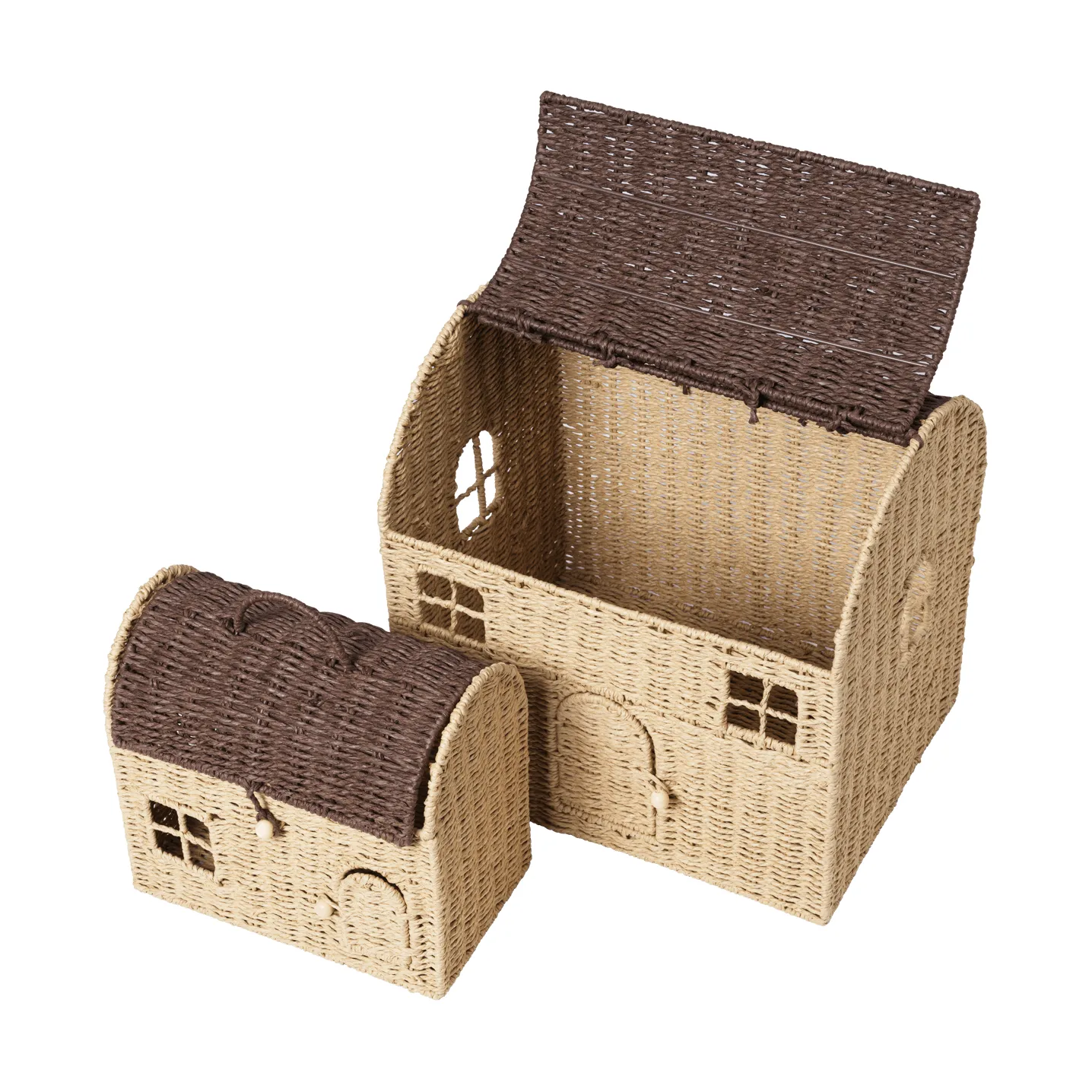 Casu husformade förvaringskorgar, 2 delar, Natural-dark brown Ferm Living