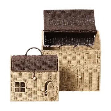 Casu husformade förvaringskorgar, 2 delar - Natural-dark brown - Ferm Living