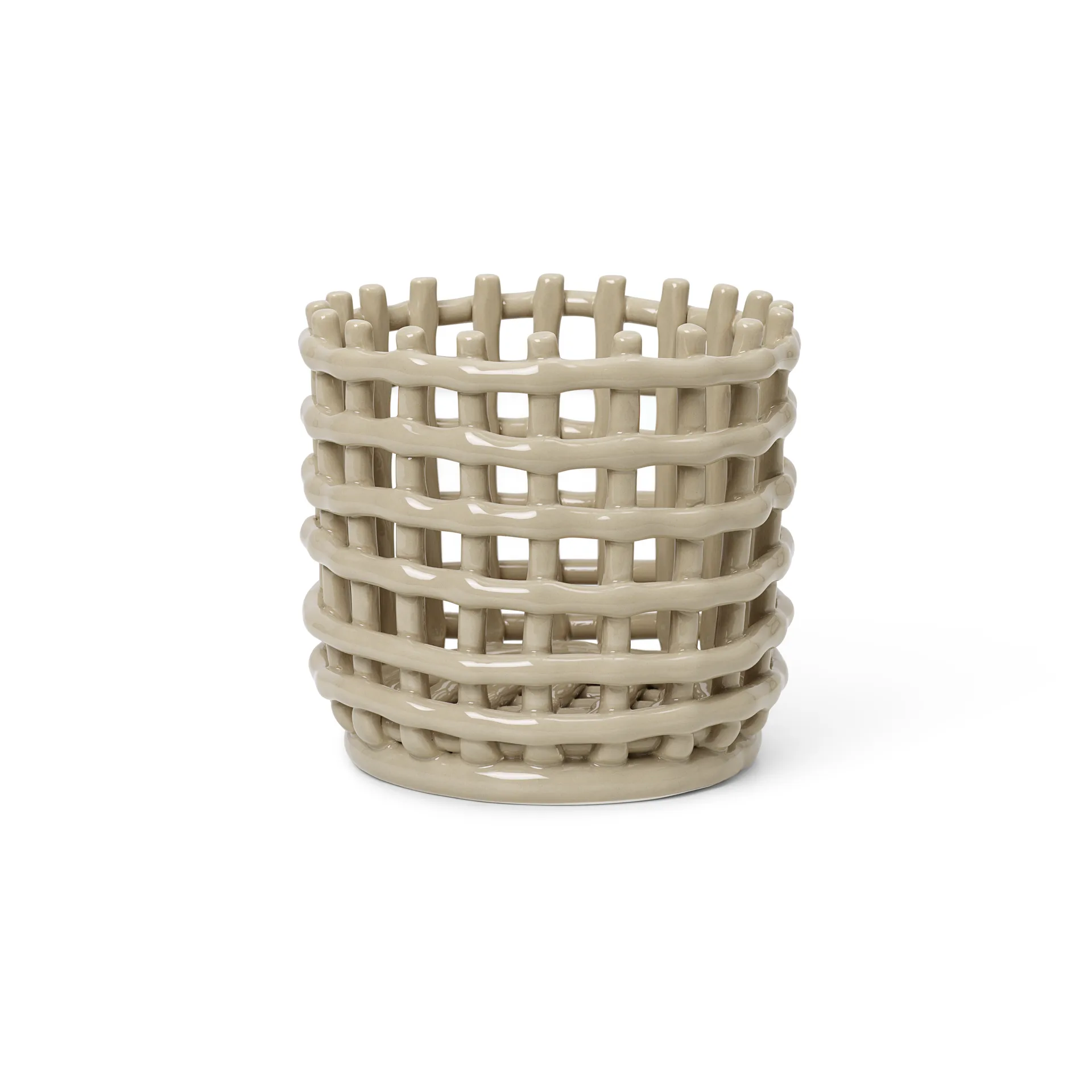 Ceramic flätad korg Ø16 cm, Cashmere Ferm Living