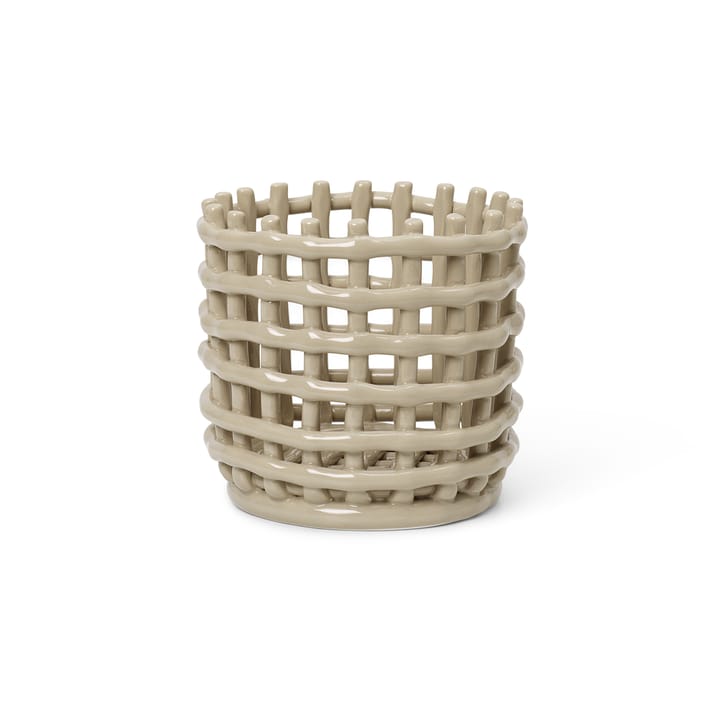 Ceramic flätad korg Ø16 cm - Cashmere - Ferm Living