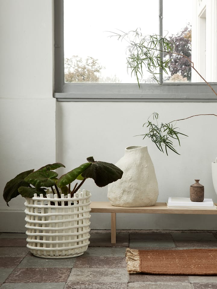Ceramic flätad korg Ø35 cm, Off white Ferm Living