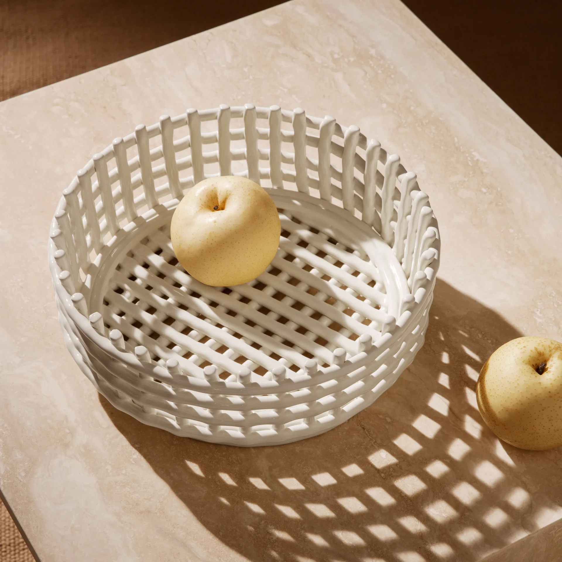 Ceramic flätad skål, Off-white Ferm Living