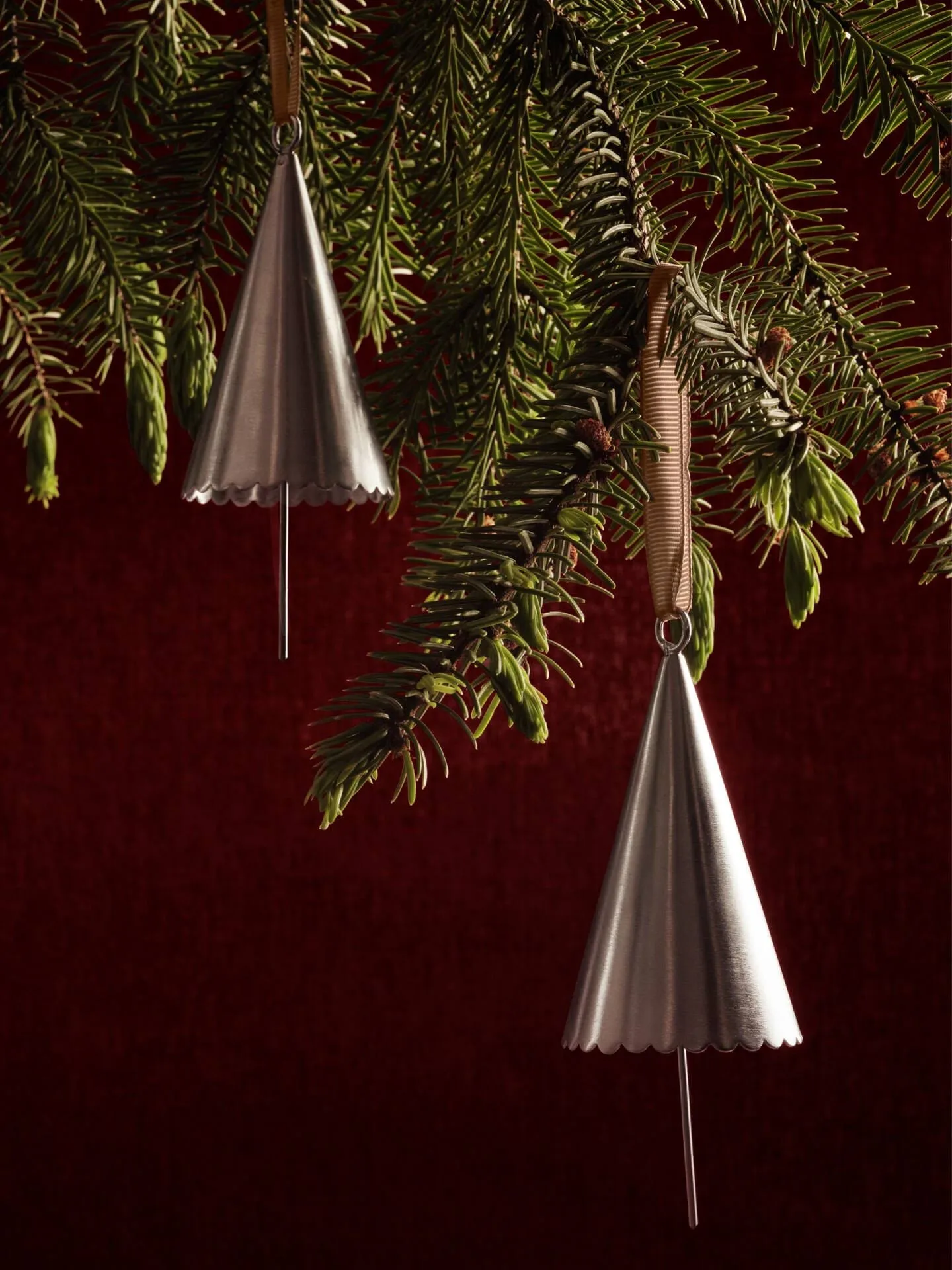 Cone bell dekorationshänge 2-pack, Silver Ferm Living