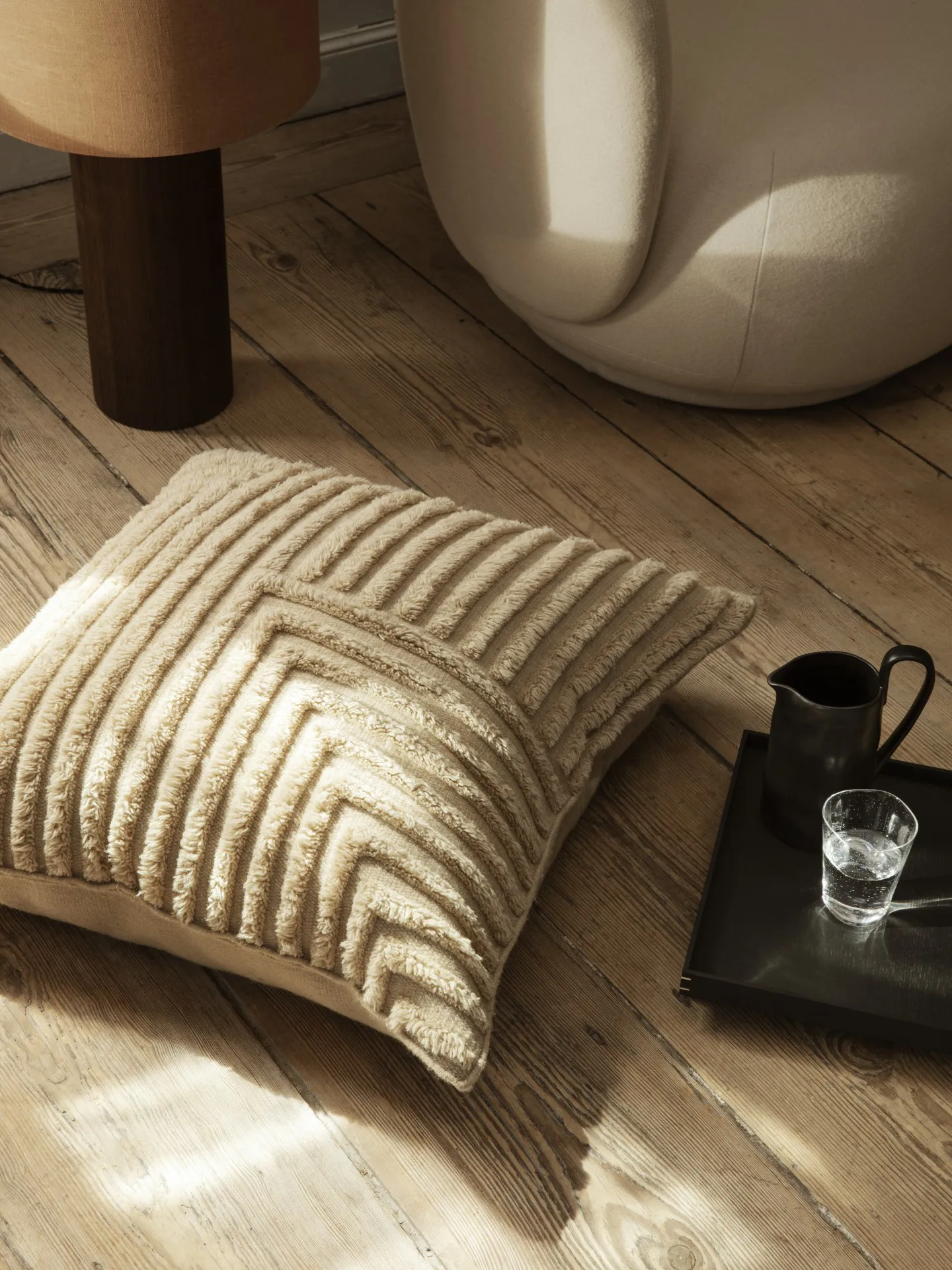 Crease kudde 80x80 cm, Light Sand Ferm Living