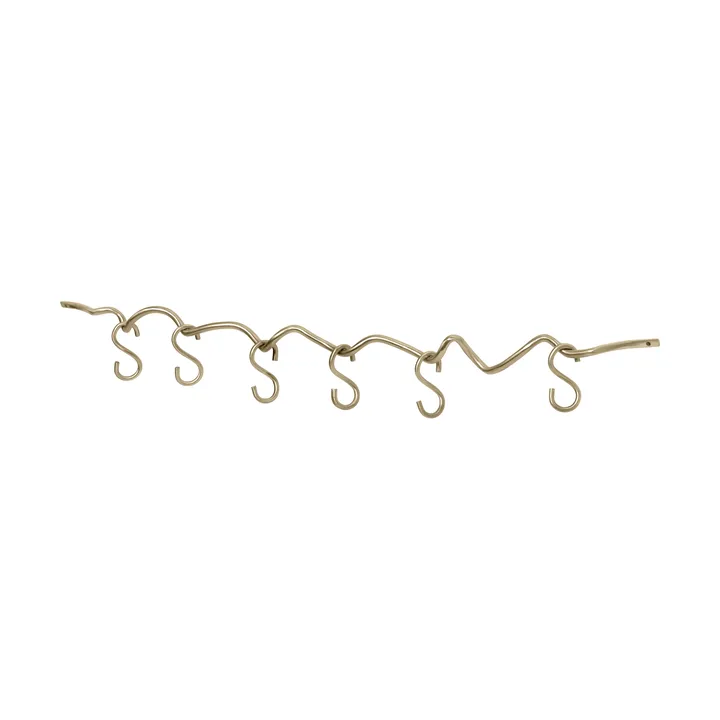 Curvature väggskena inkl 6 krokar - Brass - Ferm Living