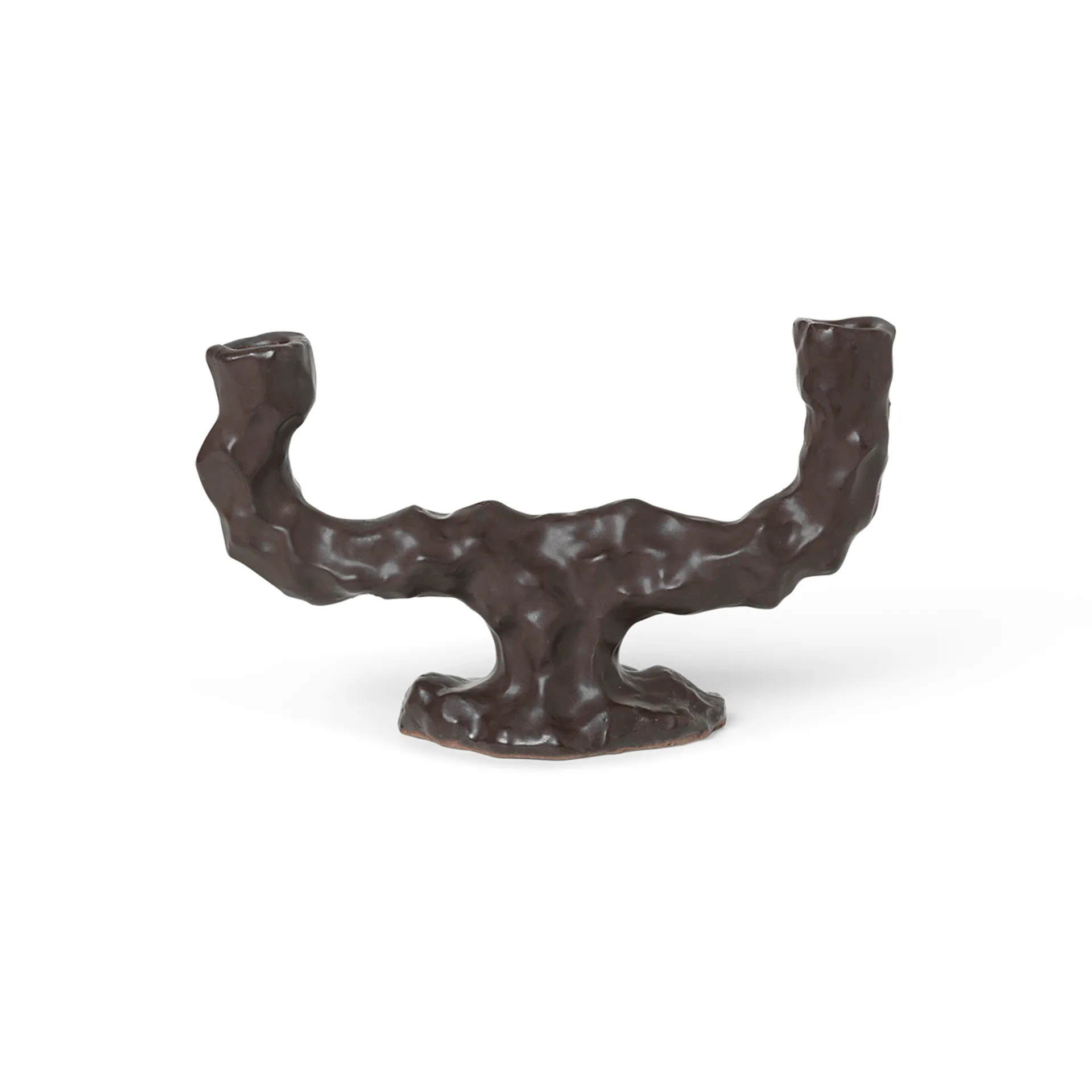 Dito ljusstake dubbel, Dark Brown Ferm Living