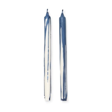 Läs mer om ferm LIVING Dryp stearinljus 2-pack Deep Blue