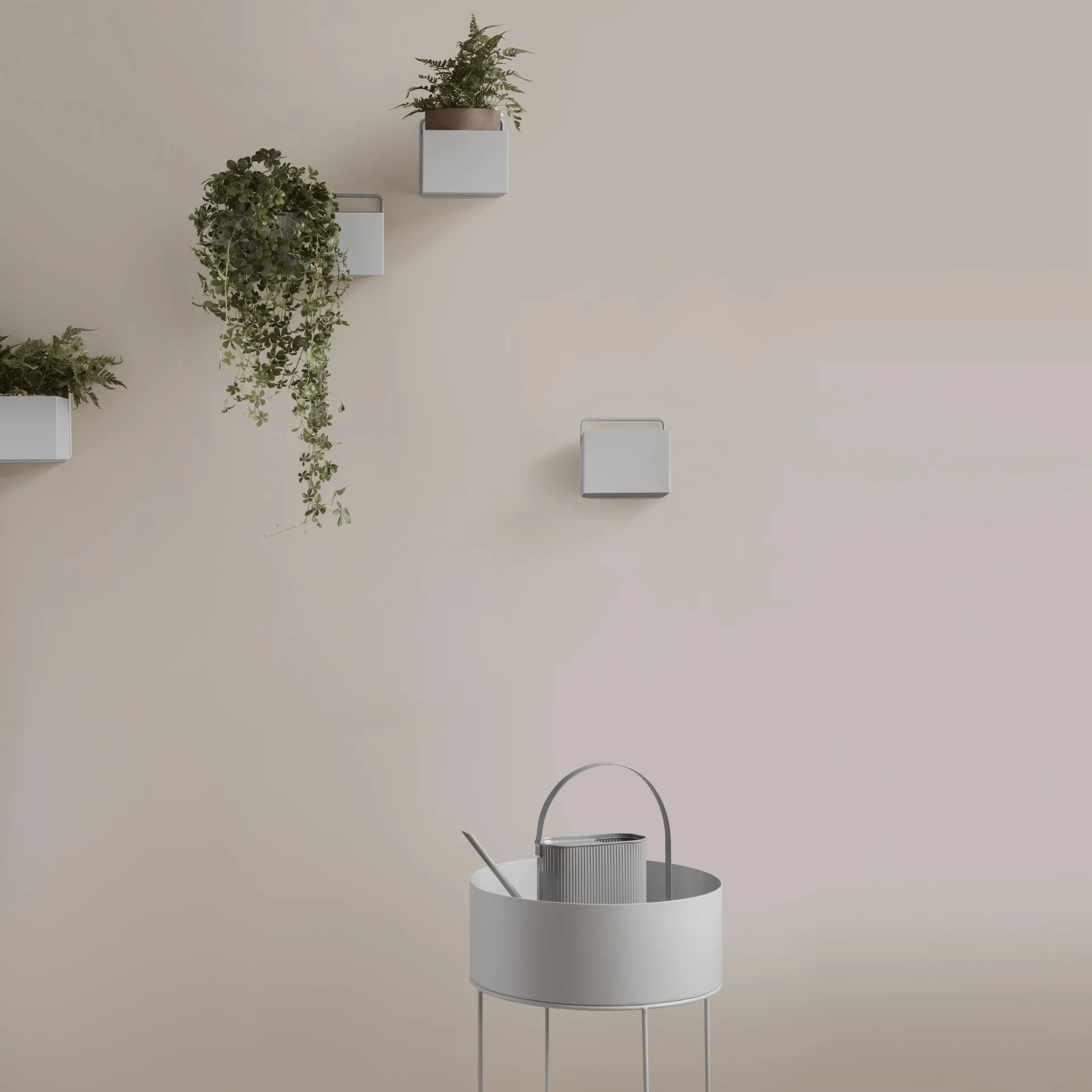 Ferm Living plant box rund, ljusgrå Ferm Living